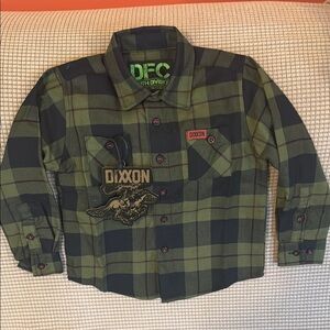 DIXXON Green and Black Plaid Button Down Shirt